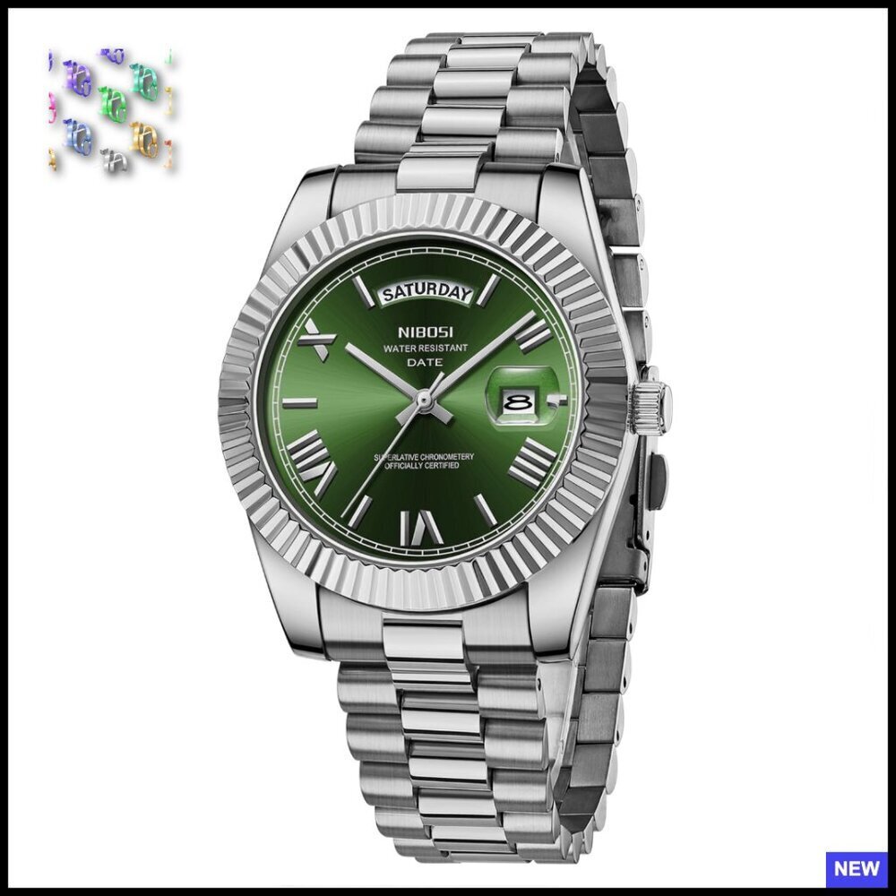 Stainless Steel Analog Quartz Watch Classic Business Dress Wristwatch Water